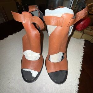Balenciaga Tan Heeled Sandals